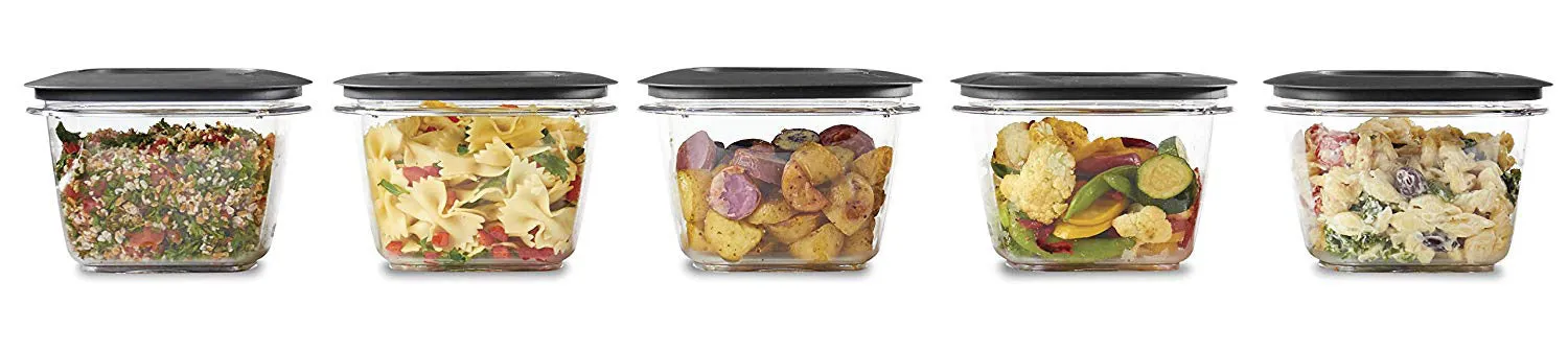Rubbermaid Premier 5-Pack Easy Find Container Set With Lids, Clear, 7-Cup