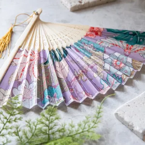 Satin Fan Lavender Paisley