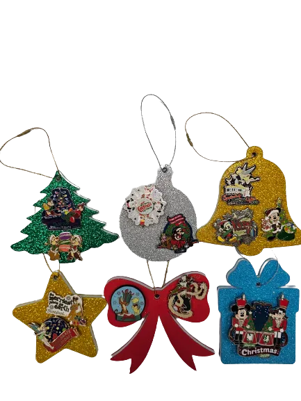 Seasonal PinFolio® Ornaments Set – Holiday Pin Displays | Set of 6