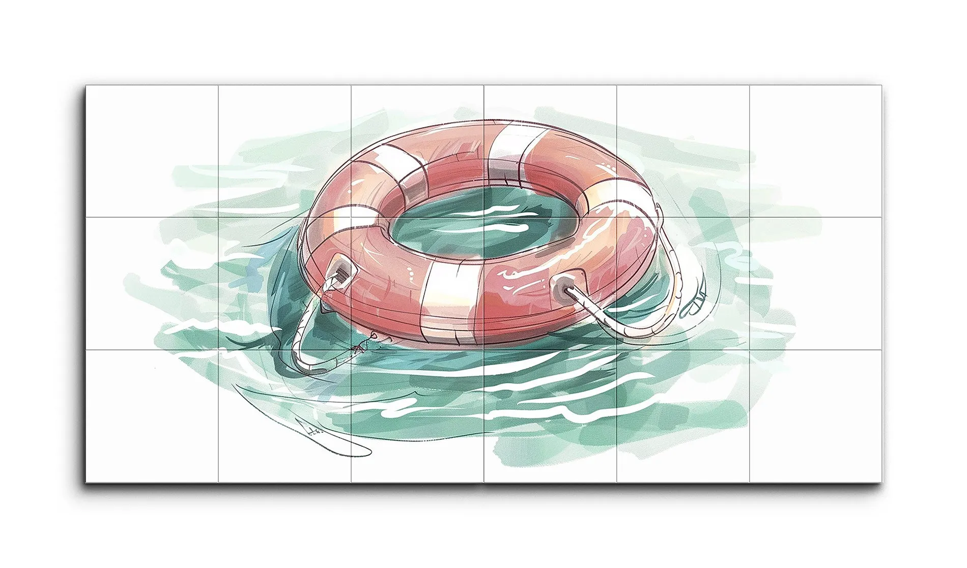 Serene Lifebuoy on Tranquil Waters