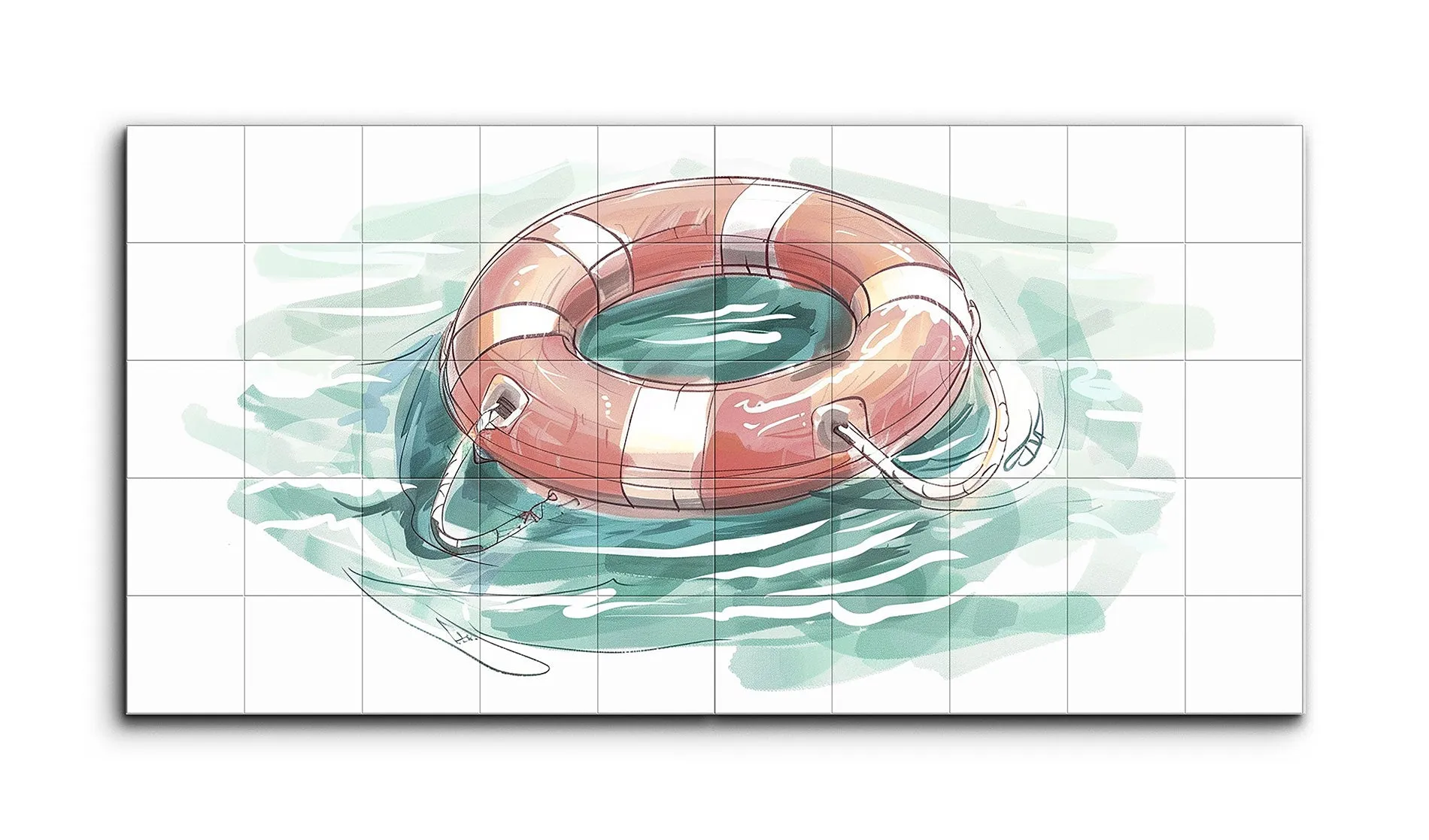 Serene Lifebuoy on Tranquil Waters