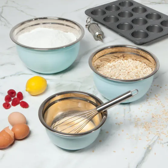 Set/3 Mixing Bowls Robins Egg