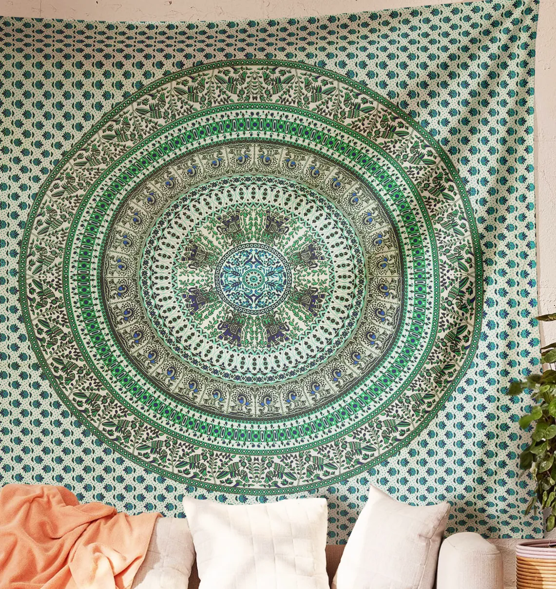 SheetKart Cotton Printed Wall Hanging Tapestry | Floral Fiesta | Bohemian Art | Home Decor Art | Perfect Gift | Aesthetic Room Decor | Proudly Made in India