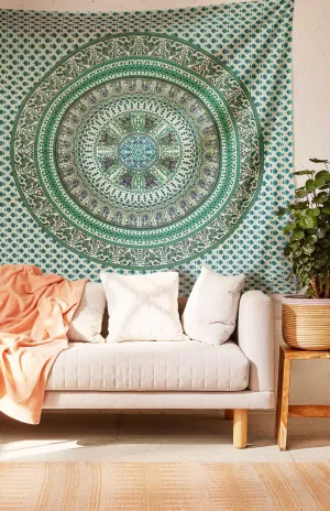 SheetKart Cotton Printed Wall Hanging Tapestry | Floral Fiesta | Bohemian Art | Home Decor Art | Perfect Gift | Aesthetic Room Decor | Proudly Made in India