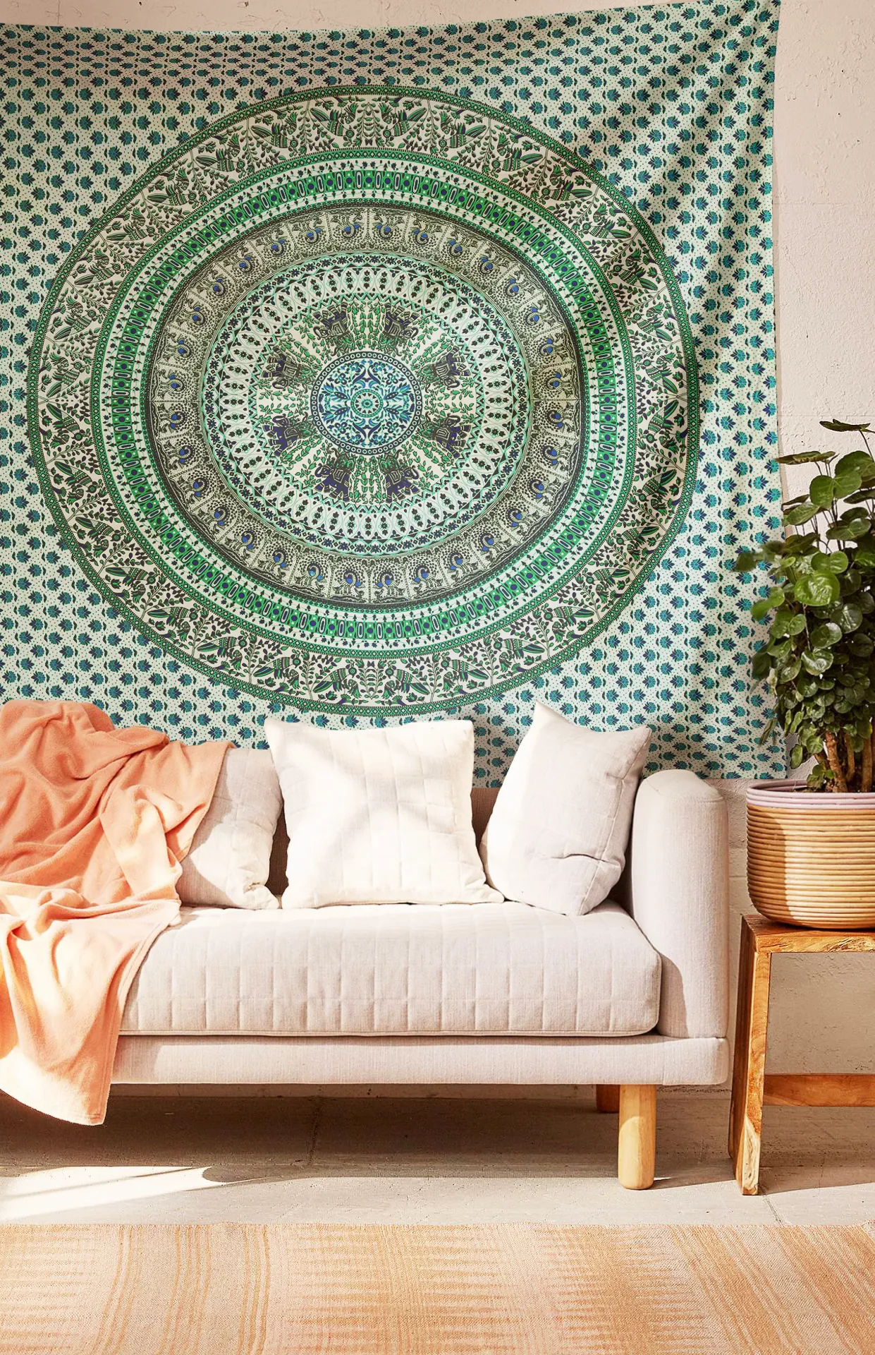 SheetKart Cotton Printed Wall Hanging Tapestry | Floral Fiesta | Bohemian Art | Home Decor Art | Perfect Gift | Aesthetic Room Decor | Proudly Made in India