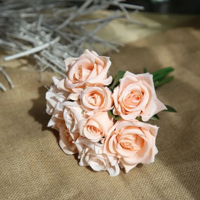Silk Roses Artificial Flower Bunch for DIY Bridal Bouquet-Bride-Bridesmaids