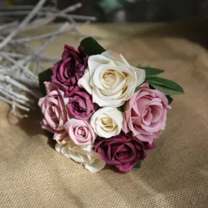 Silk Roses Artificial Flower Bunch for DIY Bridal Bouquet-Bride-Bridesmaids
