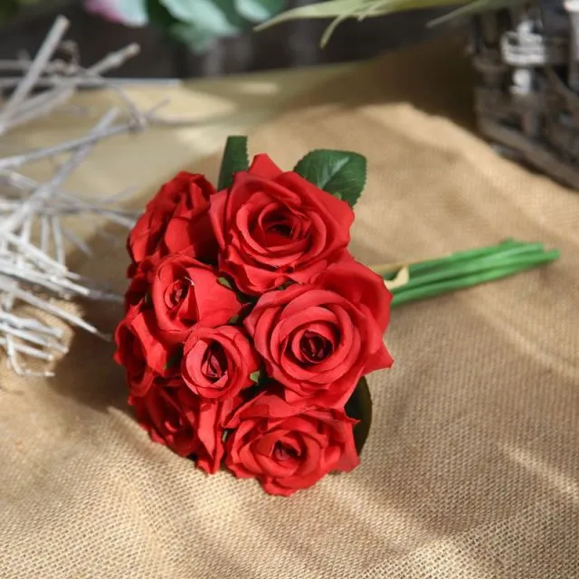 Silk Roses Artificial Flower Bunch for DIY Bridal Bouquet-Bride-Bridesmaids