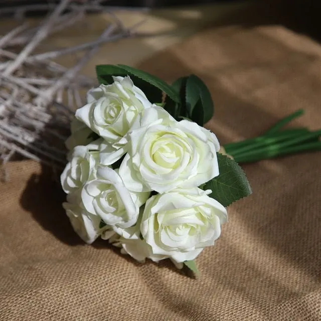 Silk Roses Artificial Flower Bunch for DIY Bridal Bouquet-Bride-Bridesmaids