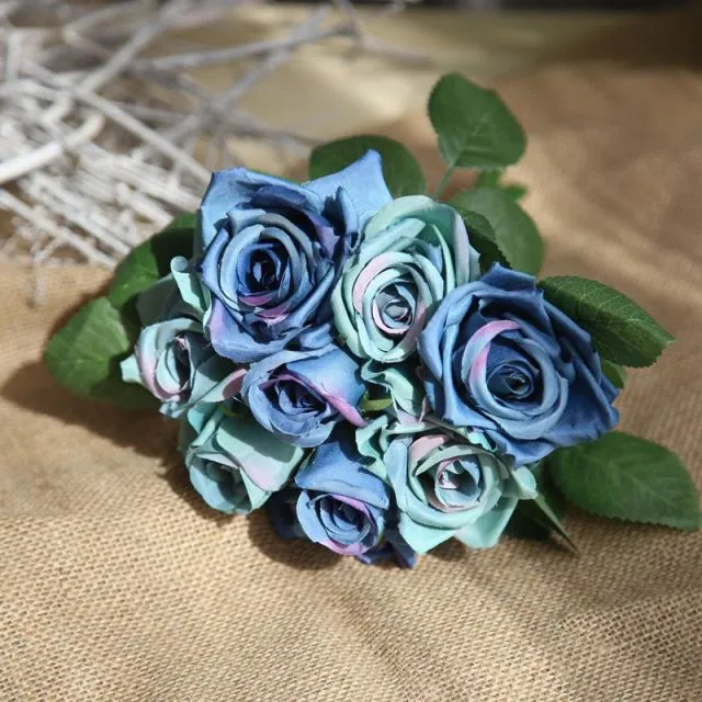 Silk Roses Artificial Flower Bunch for DIY Bridal Bouquet-Bride-Bridesmaids