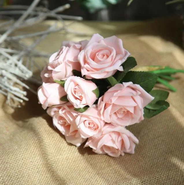 Silk Roses Artificial Flower Bunch for DIY Bridal Bouquet-Bride-Bridesmaids