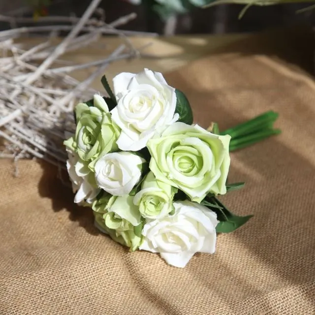 Silk Roses Artificial Flower Bunch for DIY Bridal Bouquet-Bride-Bridesmaids
