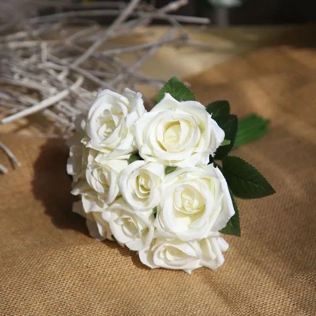 Silk Roses Artificial Flower Bunch for DIY Bridal Bouquet-Bride-Bridesmaids