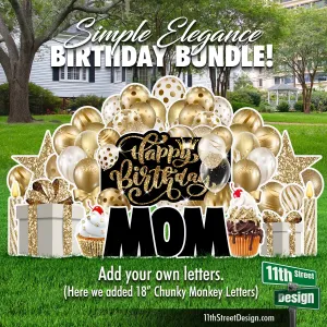 Simple Elegance Birthday Bundle - Gold Yard Card Display
