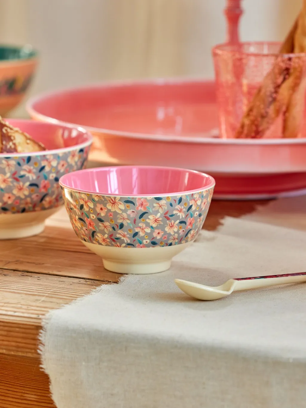 Small Bowl with Small Sandy Flower Print
