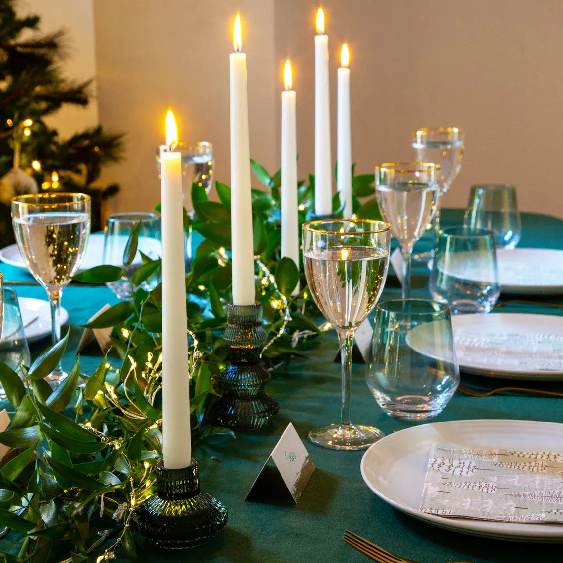 Small Glass Candle Holder (Sage Green)
