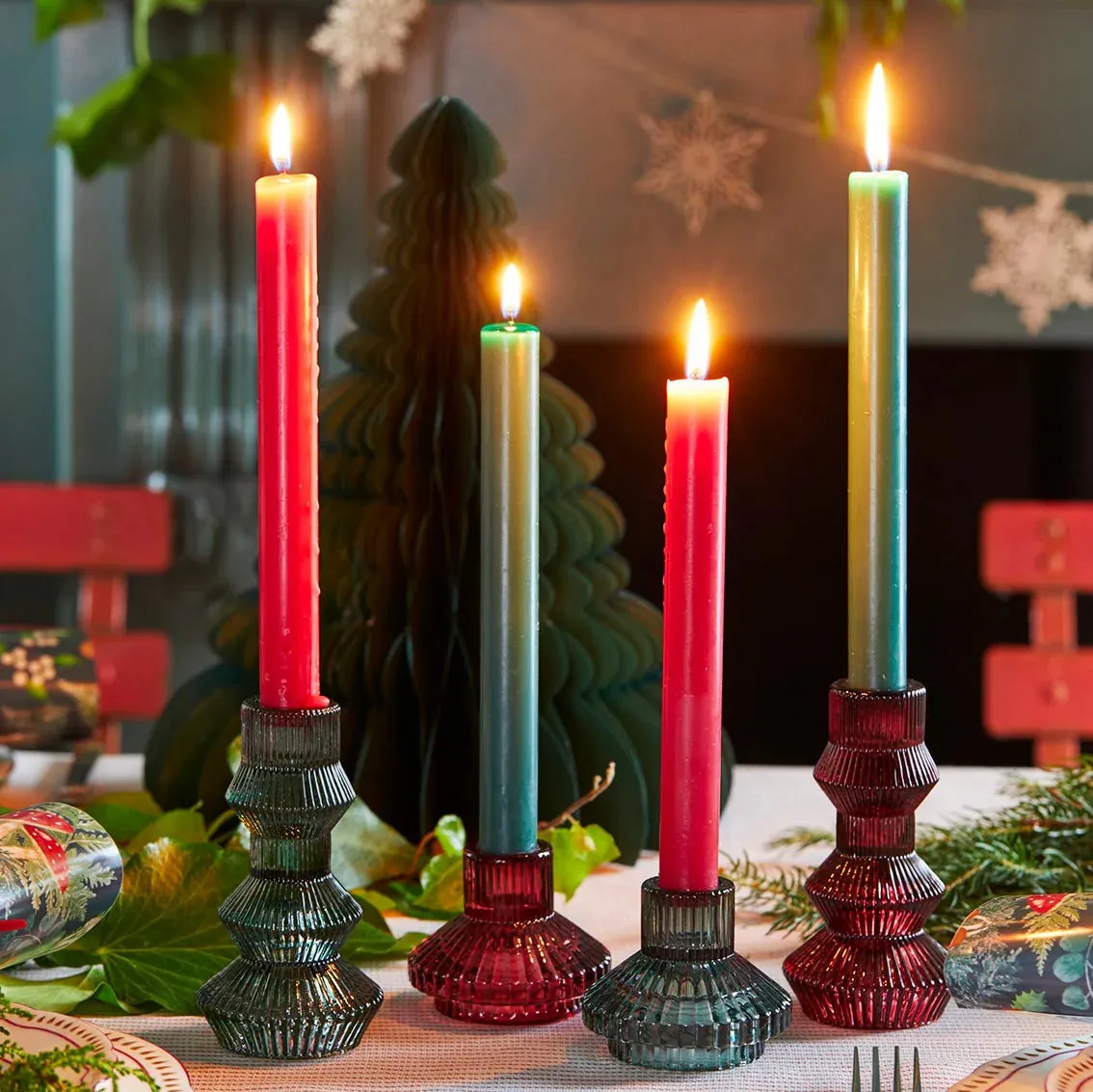Small Glass Candle Holder (Sage Green)