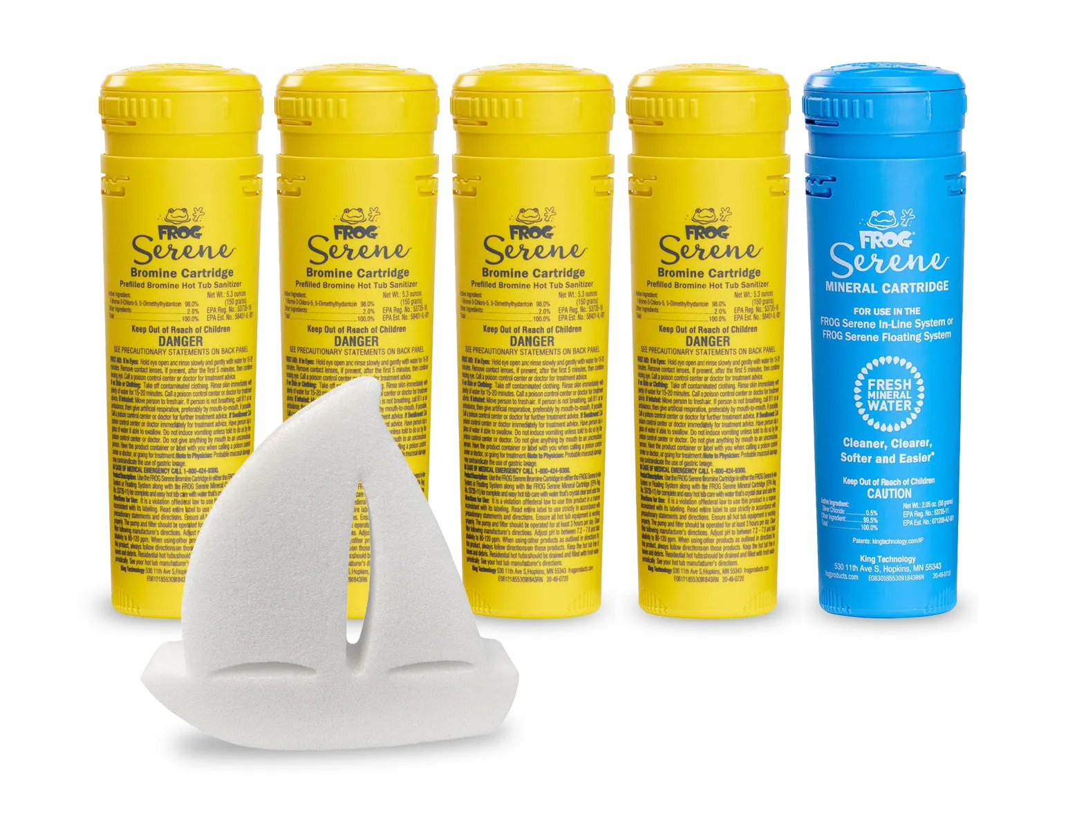 SPA Frog Serene Replacement Bromine & Mineral Cartridge with Hot Tub Accessory Bundle