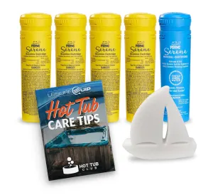 SPA Frog Serene Replacement Bromine & Mineral Cartridge with Hot Tub Accessory Bundle