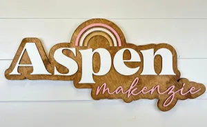 Sugar   Maple Personalized Bubble Wood Sign | Rainbow