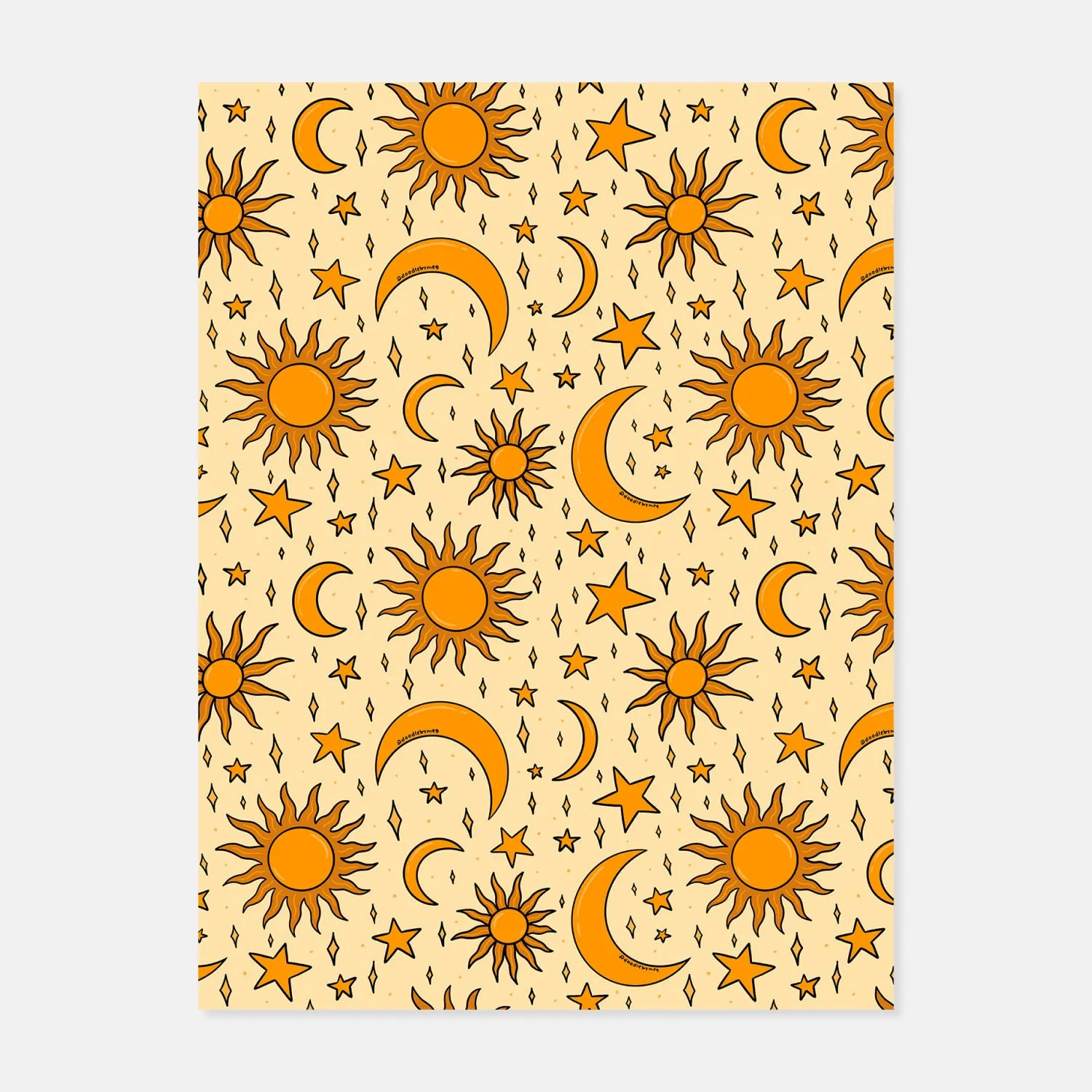 Sun and Stars Print by Doodle by Meg