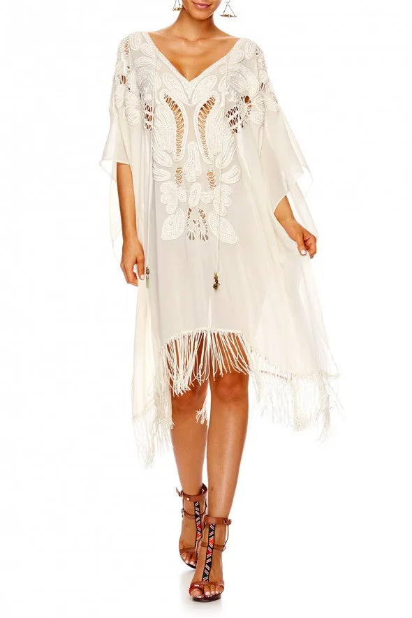 Tassel Hem Short Kaftan- Love Weave