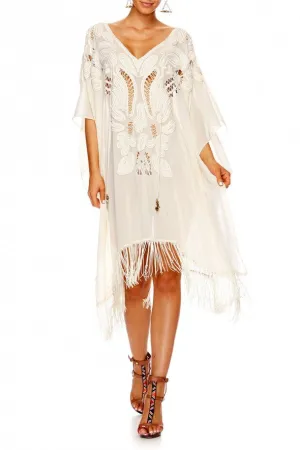 Tassel Hem Short Kaftan- Love Weave