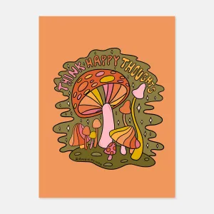 Think Happy Thoughts Print by Doodle by Meg