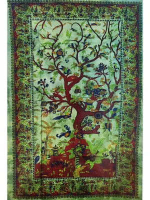 Tree of Life Tapestry Peacocks