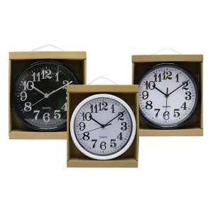 UBL Round Clock Black/White | 3 Assorted