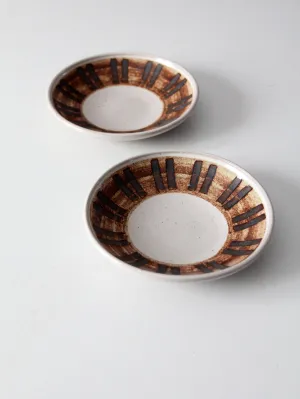 vintage studio pottery bowls pair