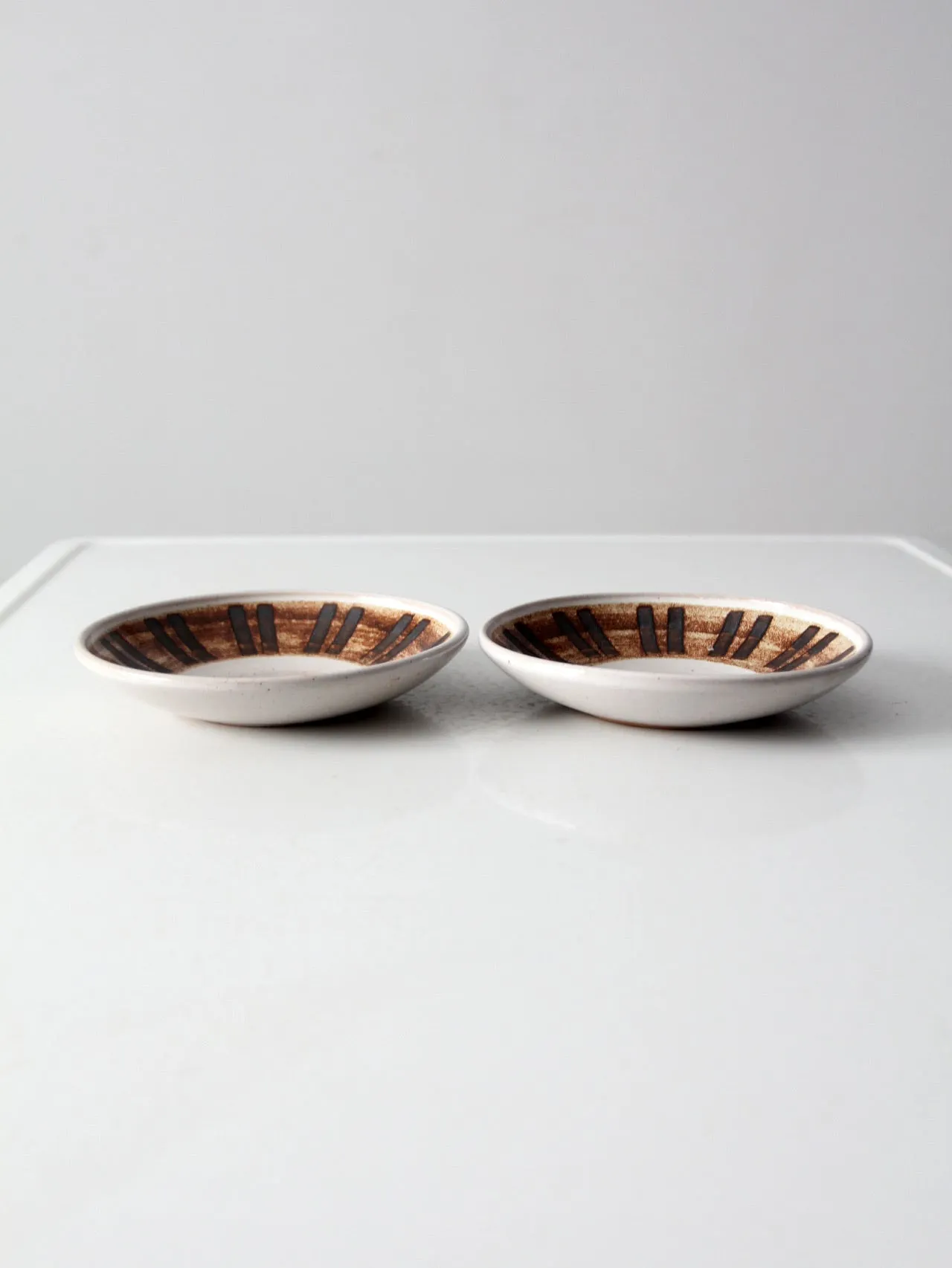 vintage studio pottery bowls pair