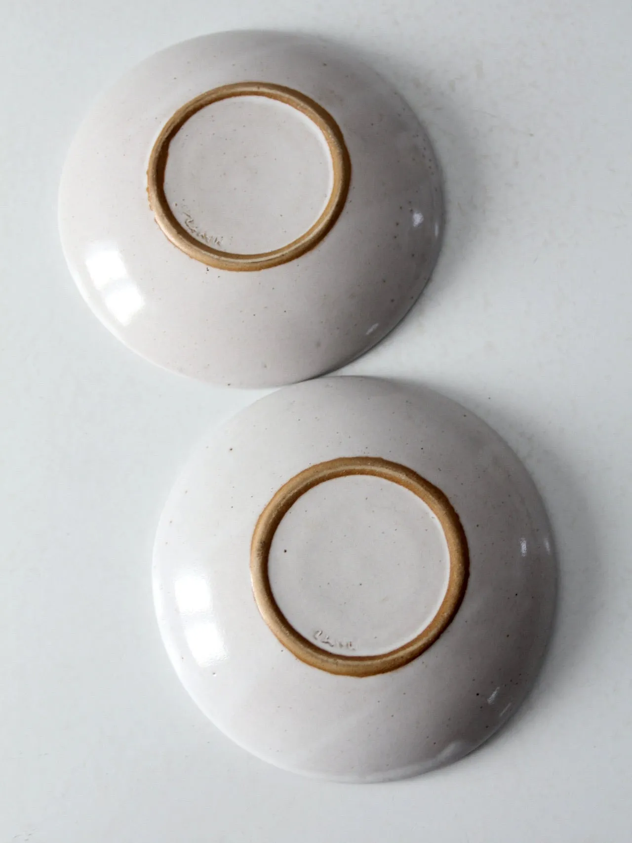 vintage studio pottery bowls pair