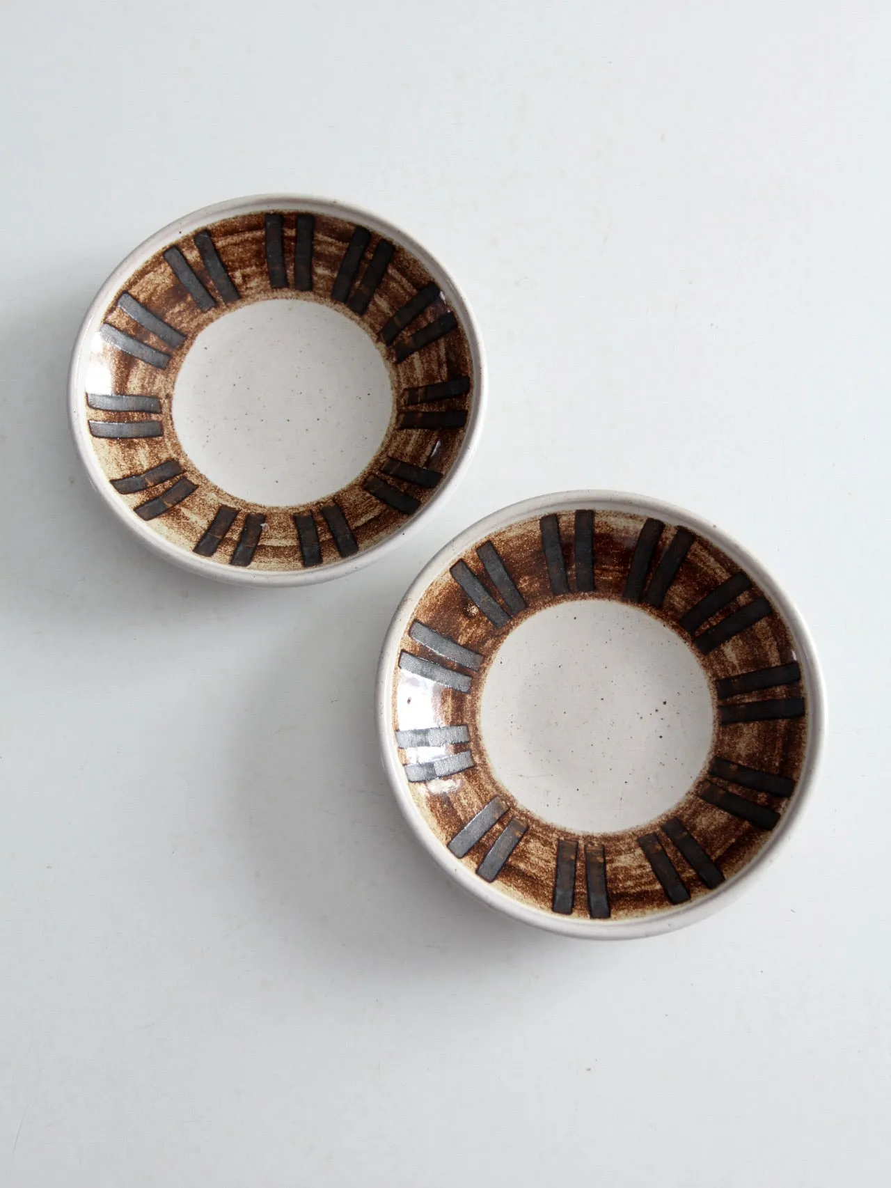vintage studio pottery bowls pair