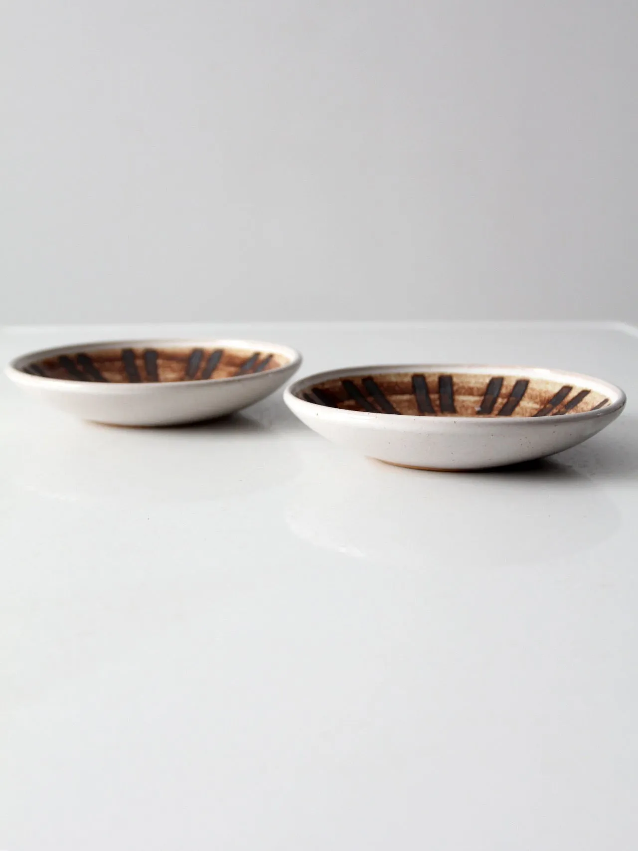 vintage studio pottery bowls pair