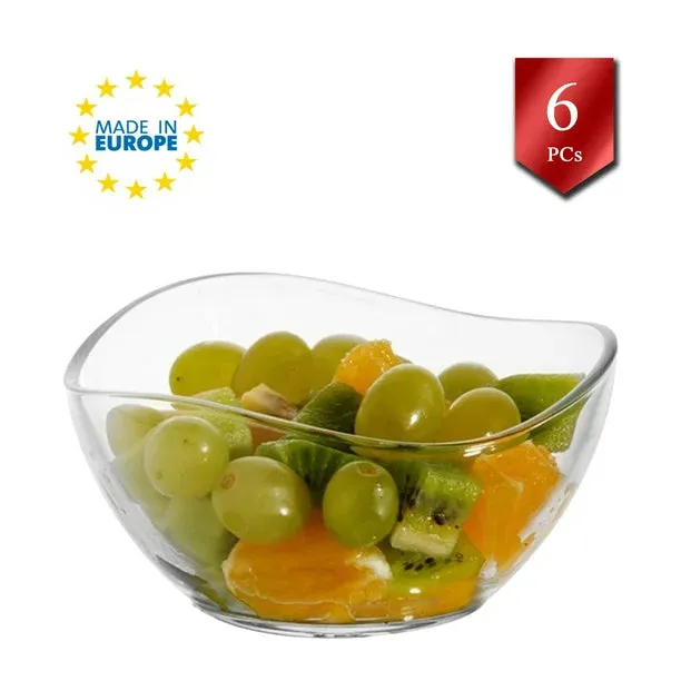 Vira Glass Serving Bowls Set of 6, Round Bowl for Kitchen, 7.2 oz