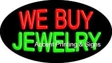 We Buy Jewelry Flashing Handcrafted Real GlassTube Neon Sign