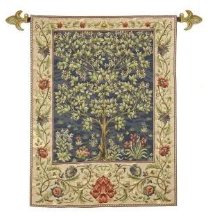 William Morris Tree of Life Woven Tapestry- Blue