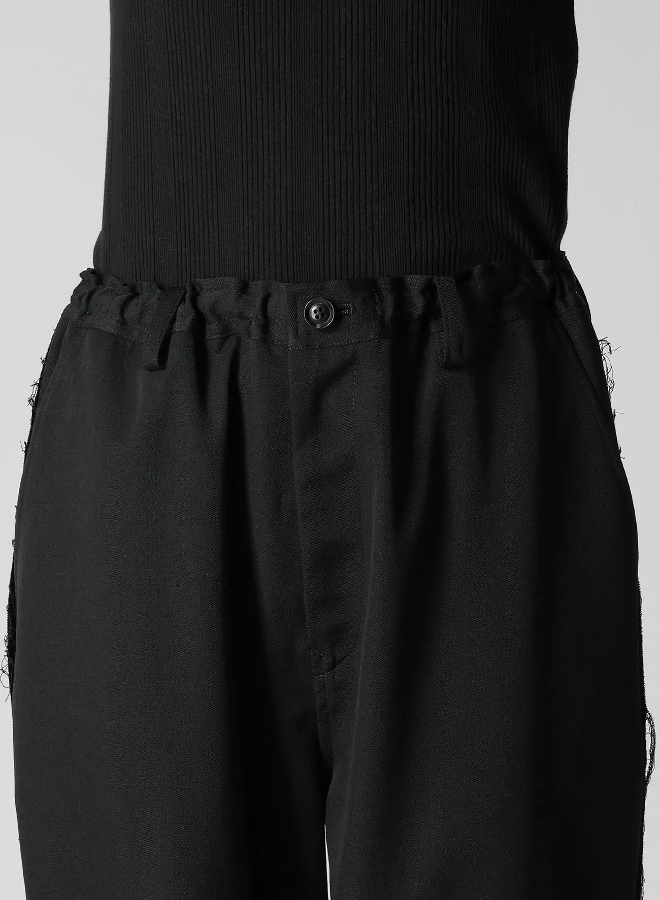 WOOL GABARDINE SIDE DETAIL PANTS