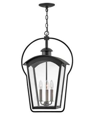 Yale Three Light Hanging Lantern in Black