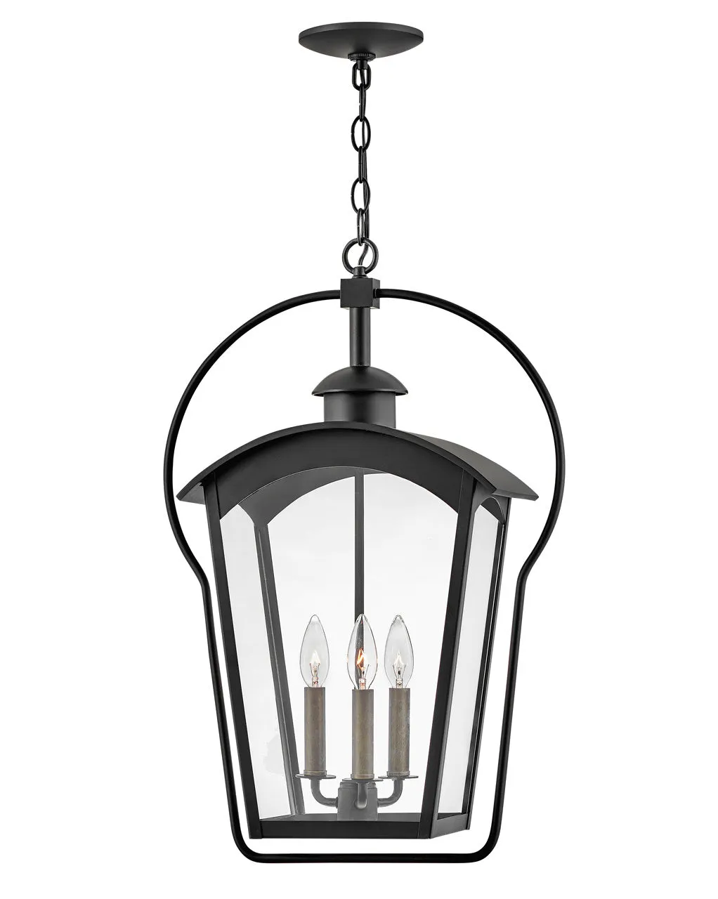 Yale Three Light Hanging Lantern in Black
