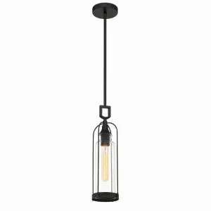 Yasmin 1-Light Outdoor Pendant in Satin Black