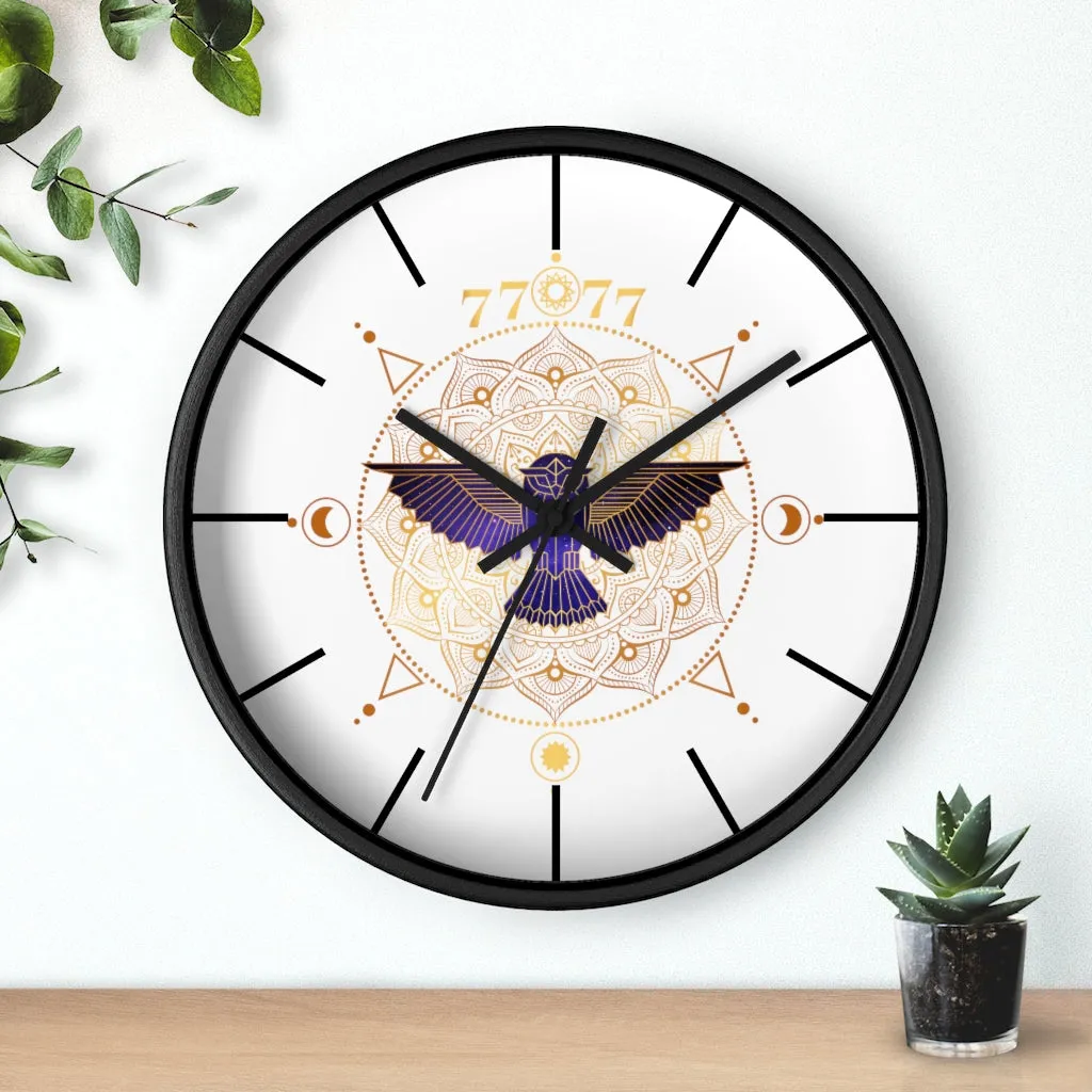Yoga Spiritual Meditation Wall clock -Fortune 7777 Angel Number