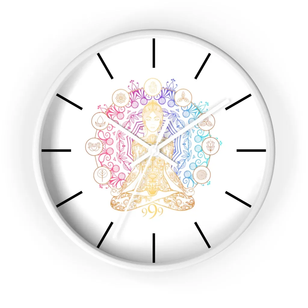 Yoga Spiritual Meditation Wall clock - Release 999 Angel Number