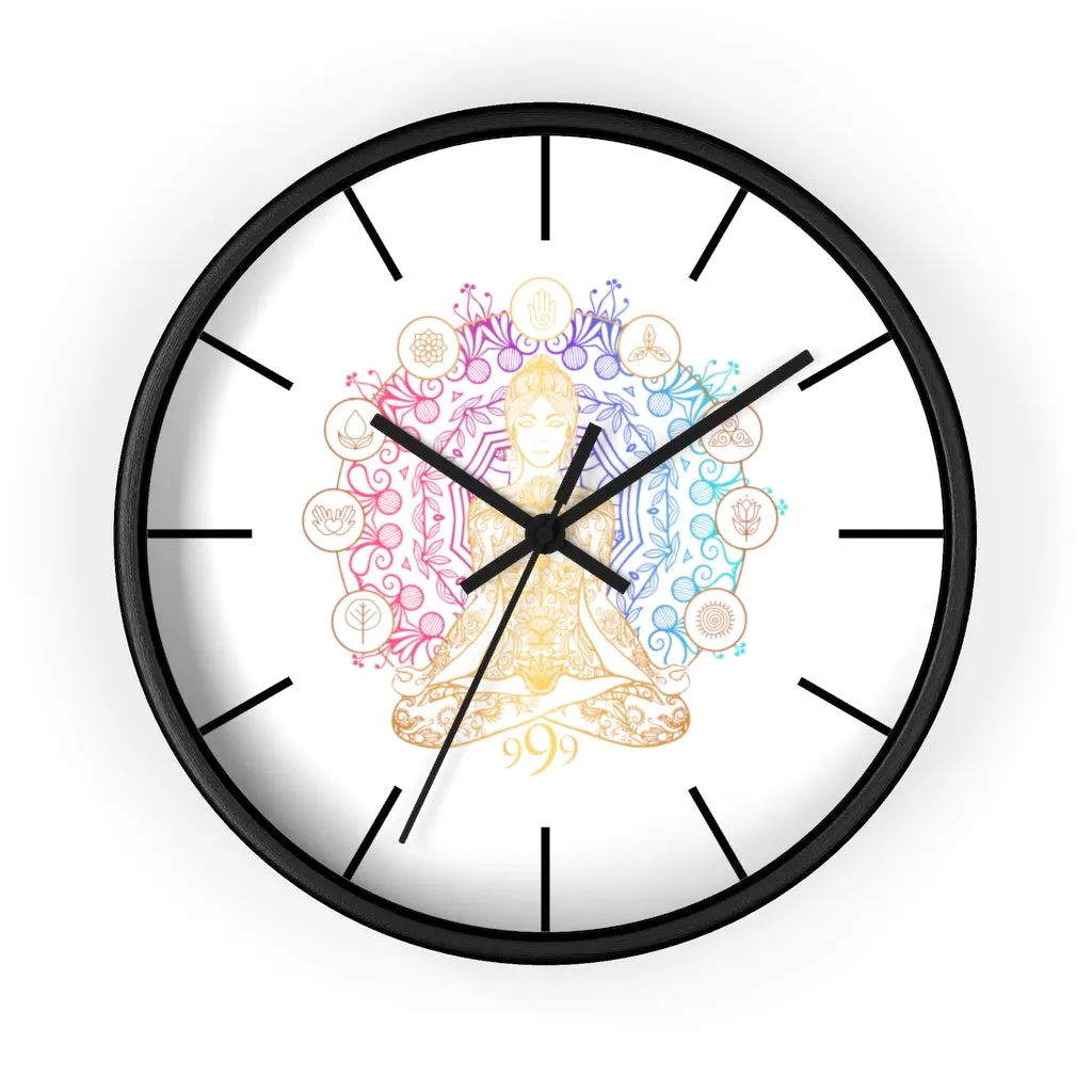 Yoga Spiritual Meditation Wall clock - Release 999 Angel Number