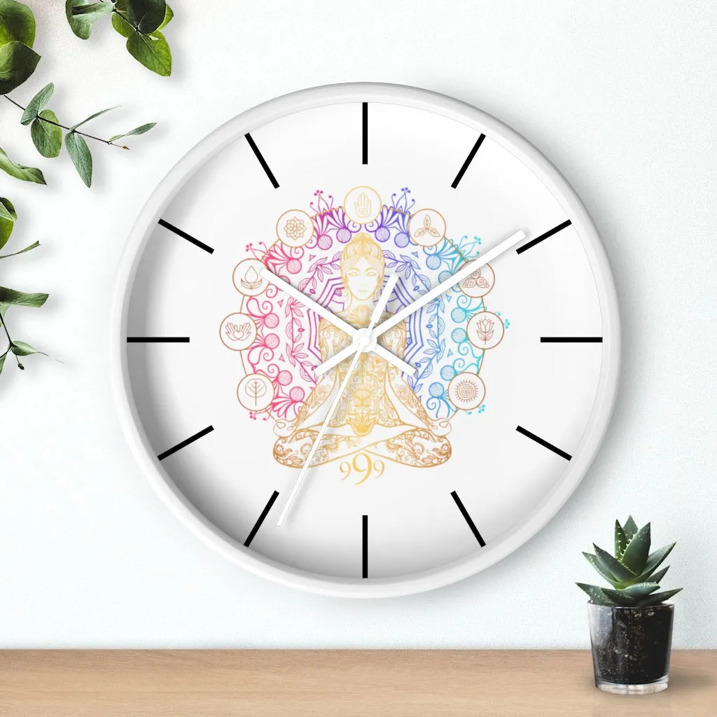 Yoga Spiritual Meditation Wall clock - Release 999 Angel Number