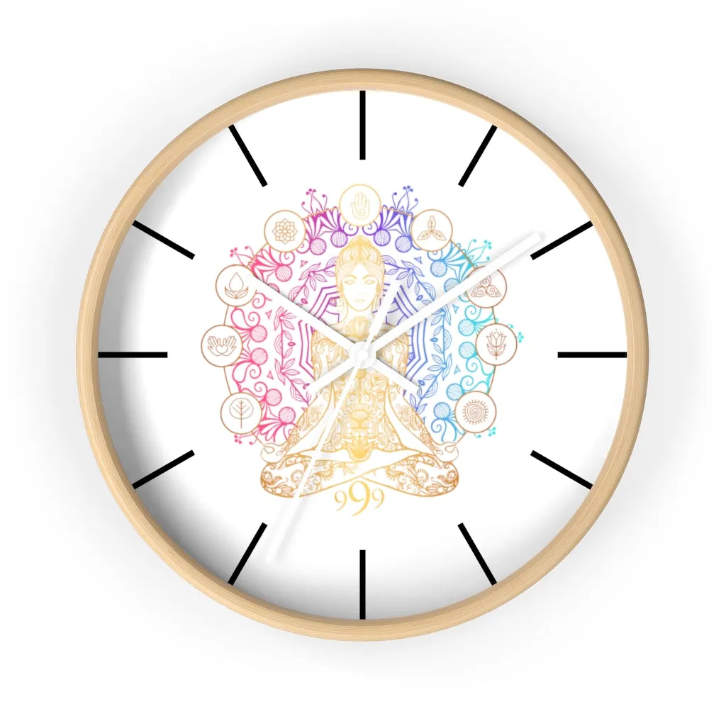 Yoga Spiritual Meditation Wall clock - Release 999 Angel Number