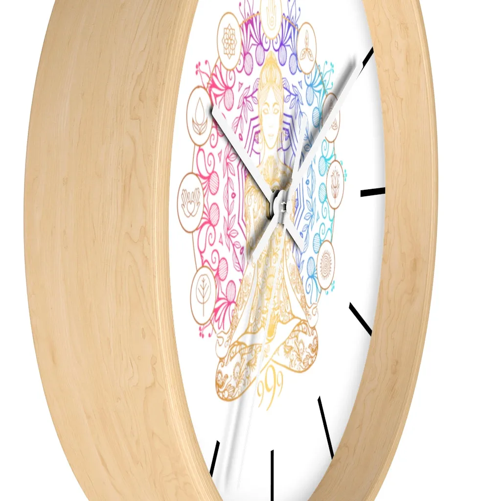 Yoga Spiritual Meditation Wall clock - Release 999 Angel Number