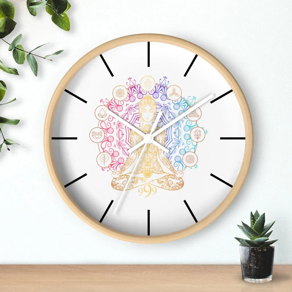 Yoga Spiritual Meditation Wall clock - Release 999 Angel Number