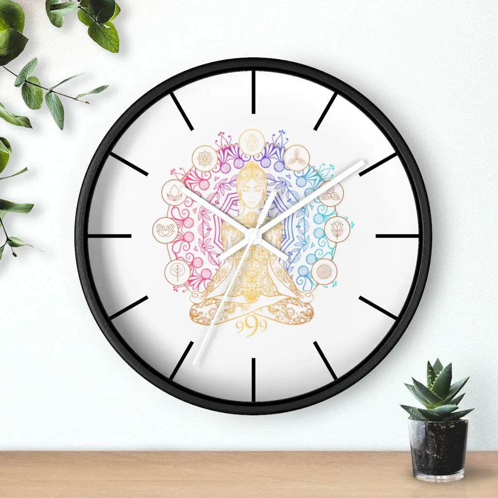 Yoga Spiritual Meditation Wall clock - Release 999 Angel Number
